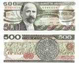 Bancnota Mexic 500 Pesos 1984, P-79 UNC, Numismatica Mexicana