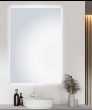 Oglindă LED 70x55 cm, iluminare integrată, buton touch, design modern