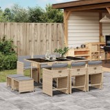 Gossi set mobilier gradina cu perne, 11 piese bej combinat poliratan