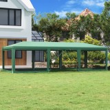 Cort de petrecere cu 8 pereți din plasă, verde, 9x4 m, HDPE