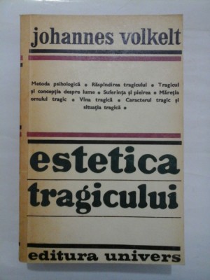 ESTETICA TRAGICULUI - JOHANNES VOLKELT foto