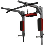SPORTNOW Stație 2 &icirc;n 1 pentru Perete, Tracțiuni și Dip, 200 kg, Roșu | Aosom Romania