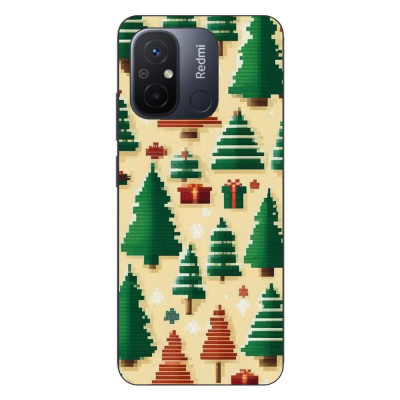 Husa compatibila cu Xiaomi Redmi 12C Silicon Gel Tpu Model Pixel Art Christmas Tree Pattern foto
