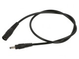 Cablu DC 1x0,5mm2 cu Mufă și Soclu Negru, WEST POL