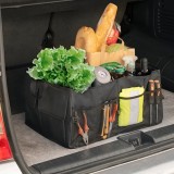 Organizator Auto Pliabil Portbagaj Carry 55L, 3 Compartimente, Buzunare, Curele Fixare, Poliester/Nailon, Negru, Transport Unelte/Alimente