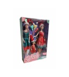 Set Papuși de Craciun( Mama, Sora si Fetita) Cu Tinute Festive si Accesorii