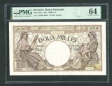 q284 BANCNOTA 2000 LEI 1941 NECIRCULATA UNC GRADATA PMG 64