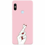 Husa silicon pentru Xiaomi Remdi Note 5 Pro, Pink Finger Cross