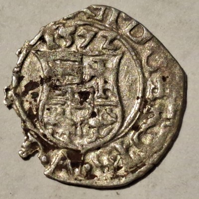 Ungaria 1 denar / denier 1572 argint Maximilian ll foto