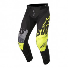 Pantaloni cross enduro ALPINESTARS MX YOUTH RACER SCREAMER culoare negru fluorescent gri galben, marime 26 foto