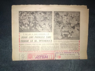 ZIARUL SPORTUL SUPLIMENT FOTBAL 16 SEPTEMBRIE 1988 foto