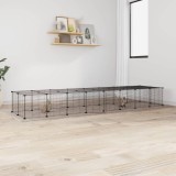 VidaXL Cușcă animale de companie cu ușă 36 panouri negru 35x35 cm oțel