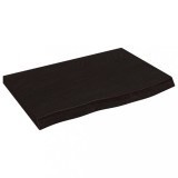 Cumpara ieftin Blat de masa maro 60x40x(2-4) cm, lemn masiv stejar tratat