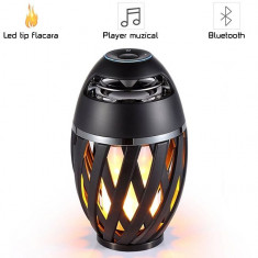 Boxa Bluetooth cu LED tip flacara si aspect Medieval - Flame Light Speaker foto