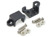 Suport Negru Mat pentru Fixare din Plastic, 18mm, Set 2 Buc.