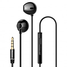 Casti Handsfree Baseus Encok H06 Cu Telecomanda Pe Fir Si Mufa Jack 3.5mm, Negru foto