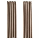Cumpara ieftin Draperii opace cu carlige, 2 buc., gri taupe, 140 x 175 cm