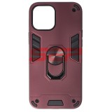 Husa iPhone 12 Pro Max Armor Ring TPU+PC Wine - Protectie Premium