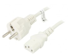 Cablu PVC Alb 1,5m CEE 7/7 la IEC C13 10A 250V