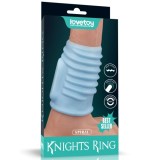 Manson Penis Knights Ring Spiral cu Vibratii, Albastru