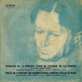 Disc vinil, LP. SONATA NR. 3 PENTRU PIAN SI VIOARA IN LA MINOR (IN CARACTER POPULAR ROMANESC) / PIESA DE CO-264823