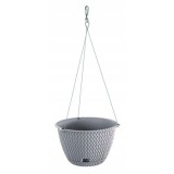 Ghiveci decorativ cu lant, rotund,​​​​​​​ gri, 23x14.5 cm, Splofy WS GartenVIP DiyLine