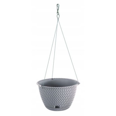 Ghiveci decorativ cu lant, rotund,​​​​​​​ gri, 23x14.5 cm, Splofy WS GartenVIP DiyLine foto