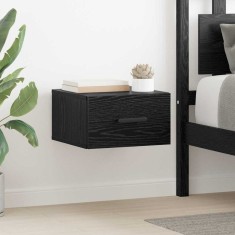 vidaXL Dulap de noapte Pe perete 2 pcs Stejar negru 35 x 35 x 20 cm
