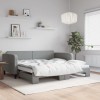 VidaXL Pat de zi cu extensie, gri deschis, 100x200 cm, textil 3196821
