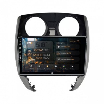 Navigatie Nissan Note (2012-2019) 8GB RAM Android 13 Octacore Slot Sim 4G DSP GPS Wi-FI Carplay Android Auto USB Bluetooth Waze Touchscreen 9 Inch foto