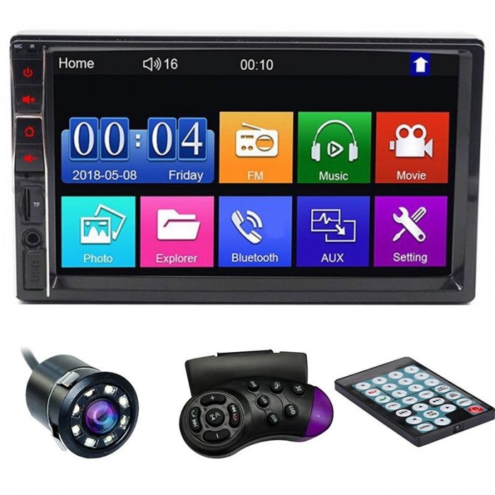 MP5 Player Techstar&reg; 7032, 2DIN, Camera Marsarier, Ecran HD Touch 7&quot;, Comenzi Volan, Telecomanda, MirrorLink, Bluetooth 4.2