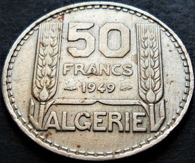 Moneda exotica 50 FRANCI - ALGERIA, anul 1949 * cod 135 B - COLONIE FRANCEZA! foto