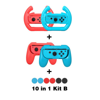 10 in 1 Kit Accesorii consola Nintendo Switch - controller grip si volan Joy-Con foto