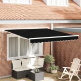 vidaXL Marchiză manuală retractabilă neagră 350x250 cm