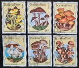 Set timbre Burkina Faso &ndash; Ciuperci / Fungi &ndash; 6 piese, obliterate