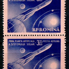 Romania 1959, LP 470, Prima planeta artificiala, pereche, MNH!