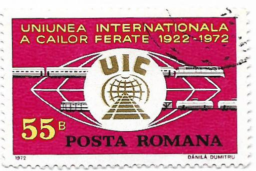 50 de ani de la infiintarea Uniunii Internationale a Cailor Ferate, 1972 - oblit