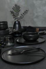 Keramika Set de vesela - Nordic Mat Black - 18 bucăți - 6 persoane - Stoneware