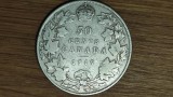 Canada - moneda de colectie argint sterling - 50 cents 1919 - George V - raruta si foarte cautata !