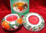 SET SFESNIC / SUPORT LUMANARE PORTELAN ARZBERG CU DECOR DE CRACIUN 2 BUC