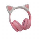 Casti EM3 wireless, Bluetooth, urechi pisica, roz, USB