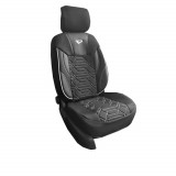 Set Huse Scaune Auto pentru Volkswagen Passat B8 - Panda Monaco, cu fermoare pentru bancheta rabatabila, negru gri, 11 piese