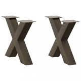 Gossi picioare pentru masuta cafea in forma x 2 buc otel natural otel