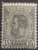 Romania 1900 - 15 bani Carol I-Spic de grau,filigran stema mare,Lp.53e MNH