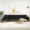 Canapea extensibilă &icirc;n formă de L negru 275x140x70 cm textil