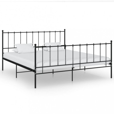 Cadru de pat, negru, 180x200 cm, metal foto