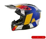 Casca copii Motocross - Enduro pentru motocicleta, ATV, bicicleta - marimea S (49-50 cm), alba cu design galben-albastru