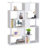 Homcom Mobilier cu Rafturi Librarie 5 Niveluri in Lemn, Alb, 120x28.6x160cm