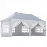 Outsunny Gazebo pliabil 3x6 m, cu pereți detașabili, saci cu nisip, geantă de transport și protecție UV30+, gri deschis/alb | Aosom Romania