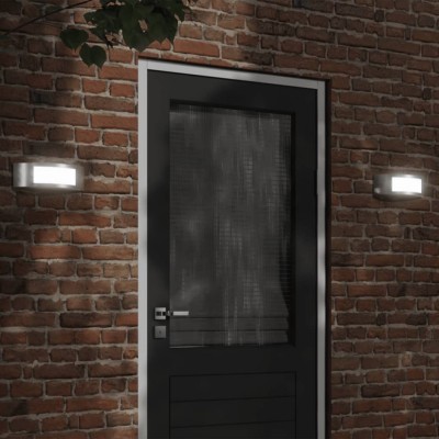 Corpuri de iluminat exterior de perete 2 buc argintiu oțel inox foto